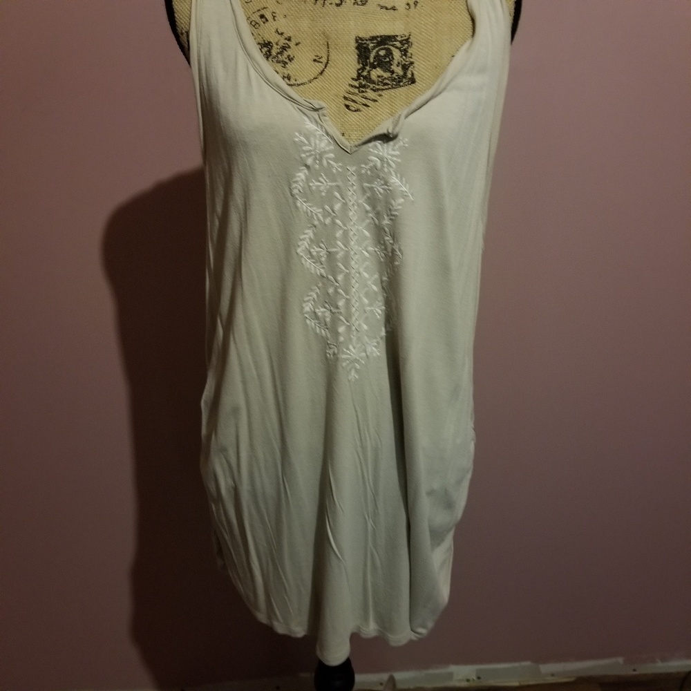 Cute tank with embroidery on front